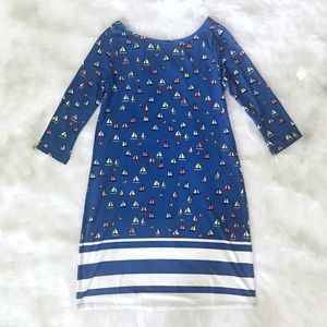 Leota sheath nautical dress blue size Medium.